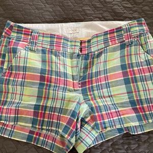 J Crew plaid madras shorts Sz 8